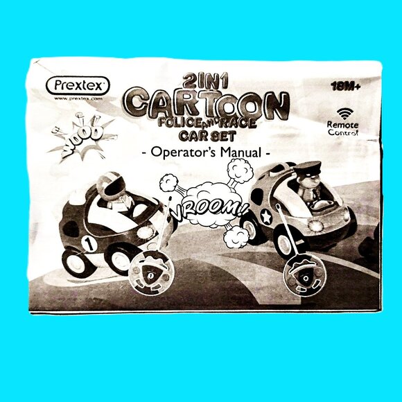 PREXTEX Radio-Control Cartoon Police & Race Car Set w/Light-Sound ~ NEW & TESTED - Picture 12 of 15
